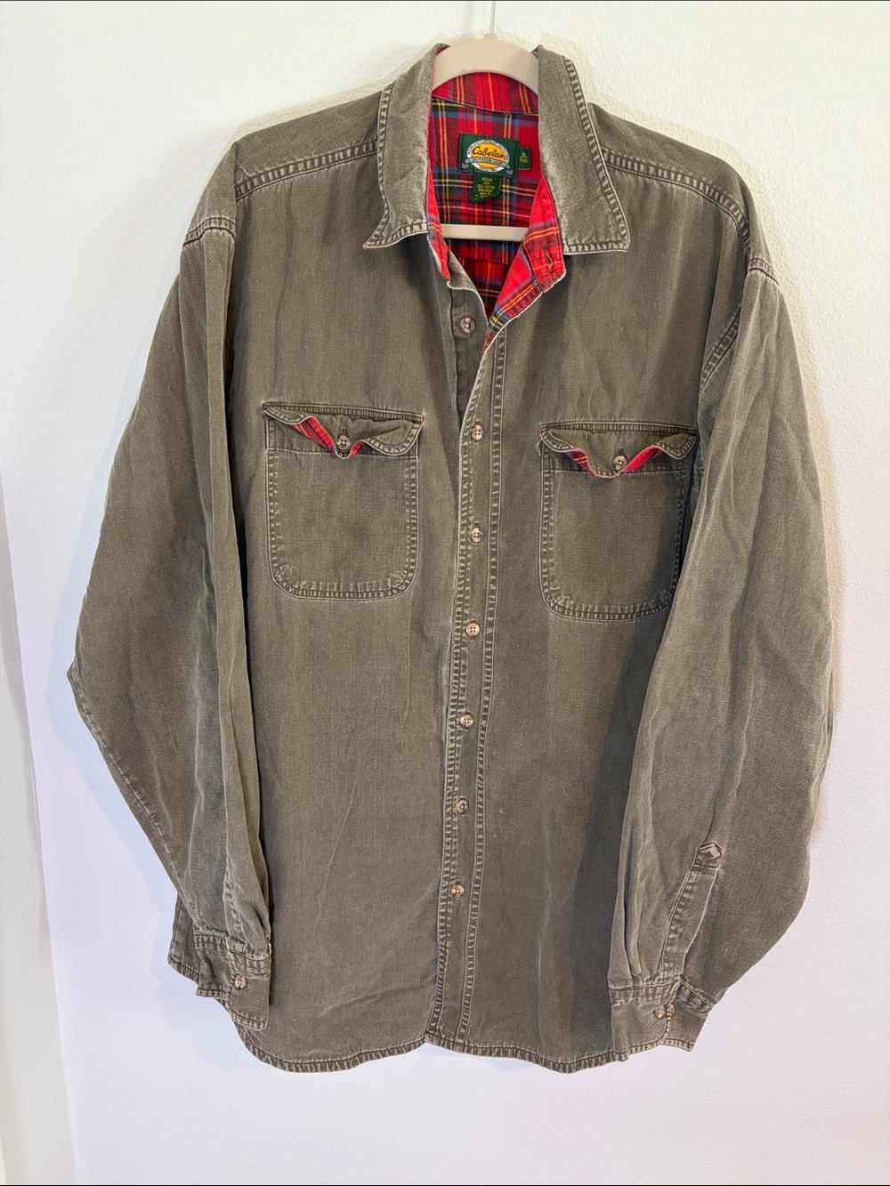 VTG Cabela's Roughneck Canvas Flannel Lined Shirt Jacket XL Shacket Gorpcore